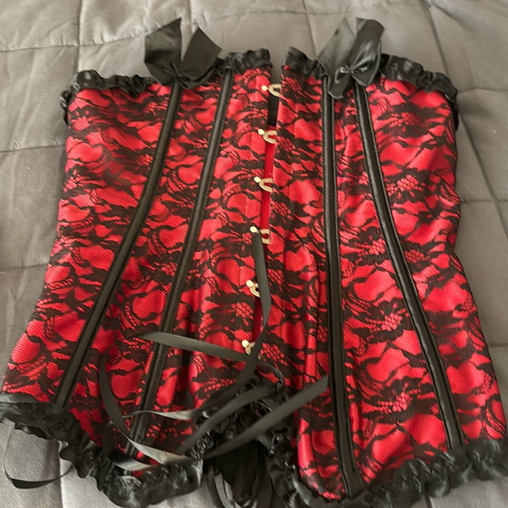 Black and Red corset top